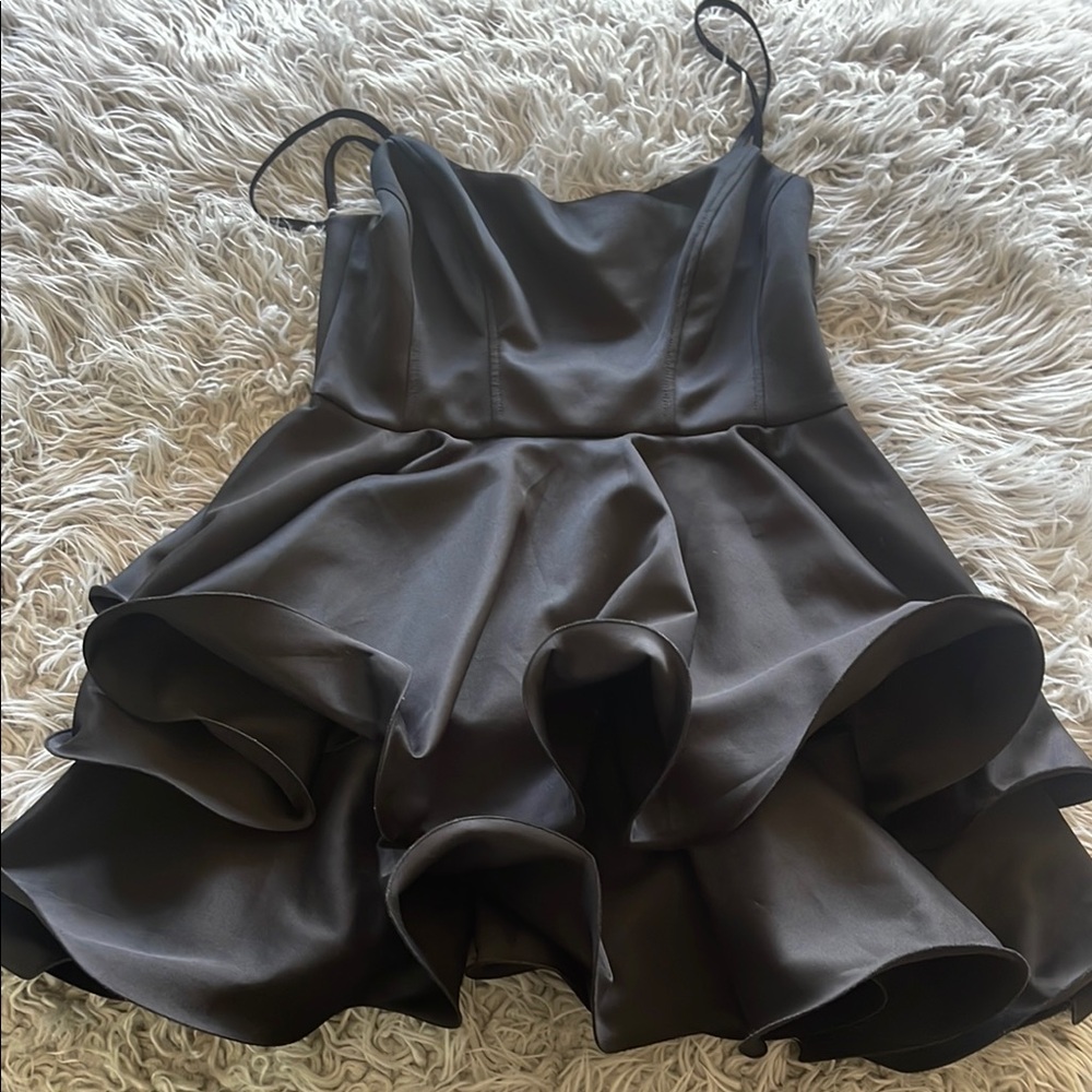 ASOS Black Ruffle Strap Dress